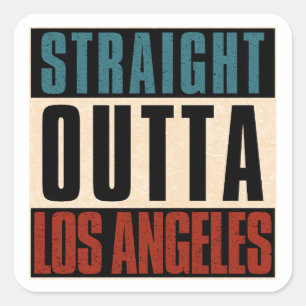 Straight Outta Los Angeles California USA Quadratischer Aufkleber