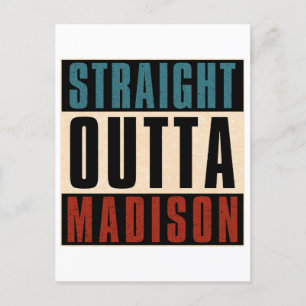 Straight Outta Madison Wisconsin WI Feiertagspostkarte