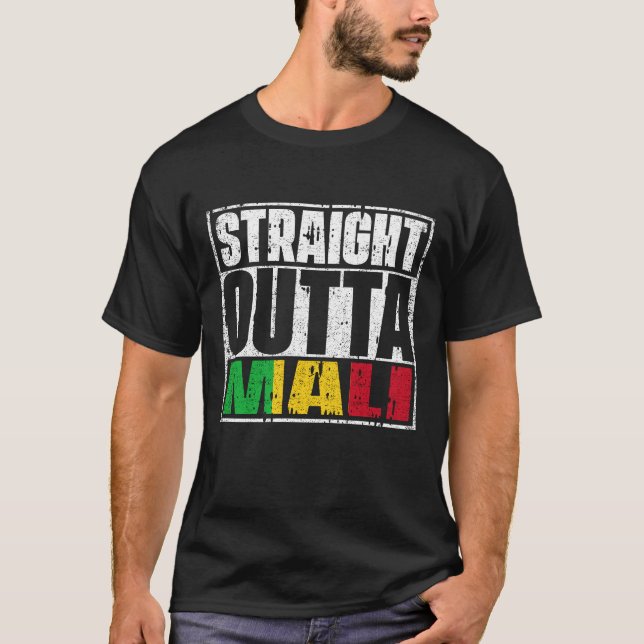 Straight Outta Mali Flag T-Shirt (Vorderseite)