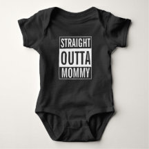 Straight Outta Mommy Funny Baby Jersey Bodysuit