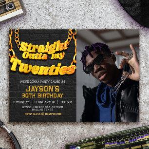 Straight Outta my Twenties mit Foto Einladung