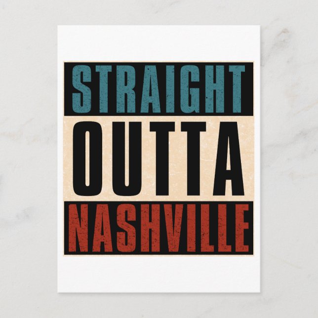 Straight Outta Nashville Tennessee TN Feiertagspostkarte (Vorderseite)