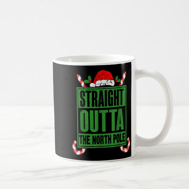 Straight Outta North Le Xmas Candy Cane Funny Paro Kaffeetasse (Rechts)