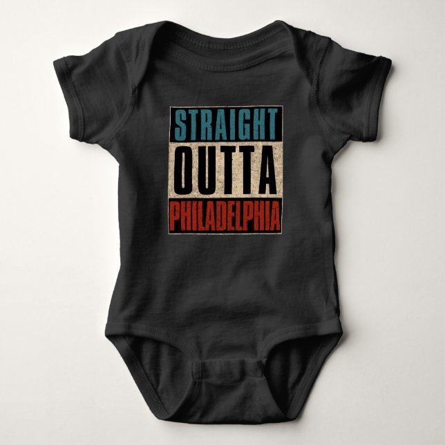 Straight Outta Philadelphia Pennsylvania PA USA Baby Strampler (Vorderseite)