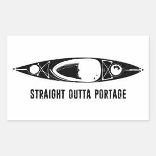 Straight Outta Portage Kayak Rechteckiger Aufkleber