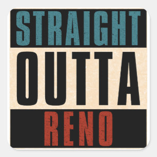 Straight Outta Reno Nevada NV Quadratischer Aufkleber