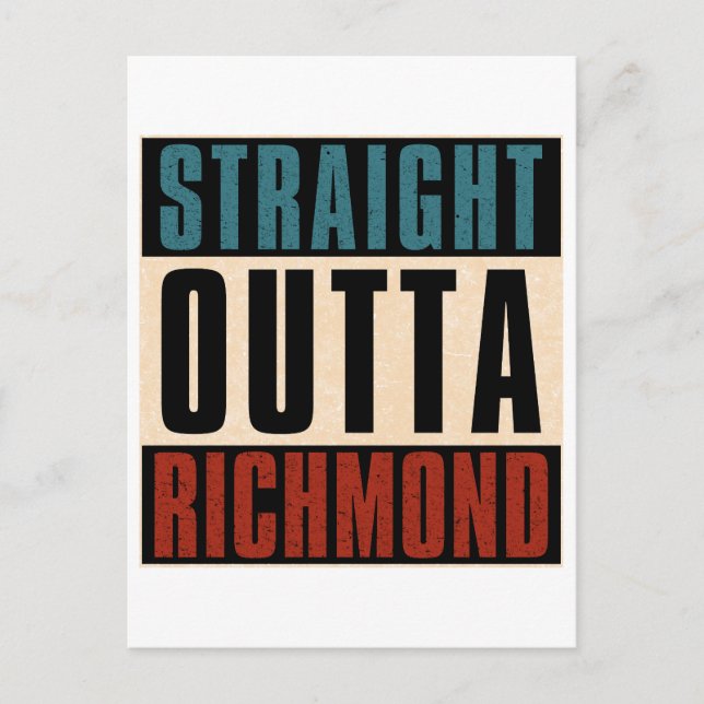 Straight Outta Richmond Virginia VA Postkarte (Vorderseite)