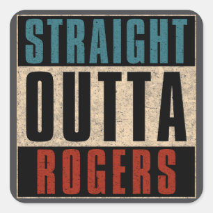 Straight Outta Rogers Arkansas AR Quadratischer Aufkleber