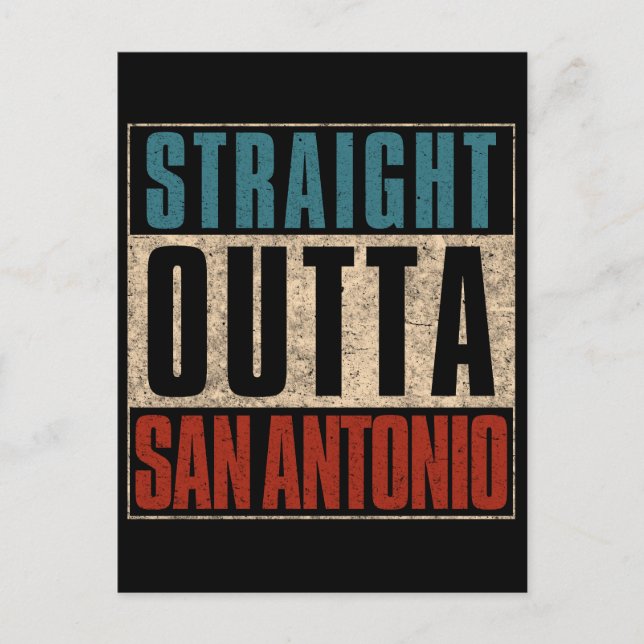 Straight Outta San Antonio Texas TX USA Postkarte (Vorderseite)