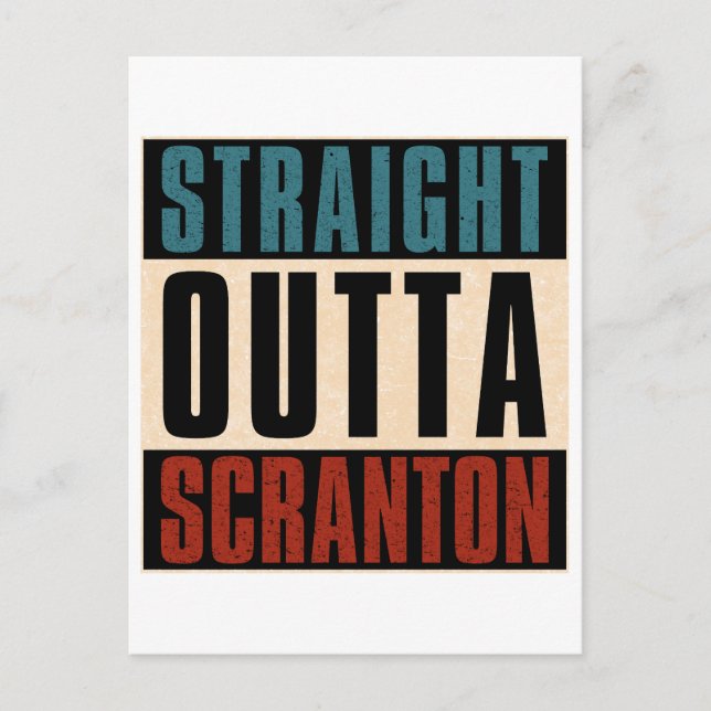 Straight Outta Scranton Pennsylvania PA Postkarte (Vorderseite)