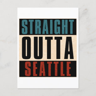 Straight Outta Seattle Washington WA USA Postkarte