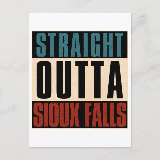 Straight Outta Sioux Falls South Dakota SD Postkarte (Vorderseite)