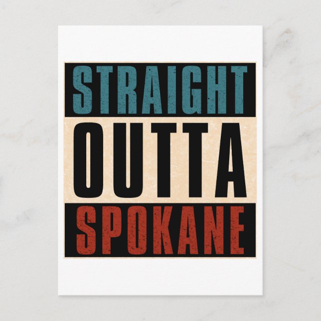 Straight Outta Spokane Washington WA Postkarte (Vorderseite)