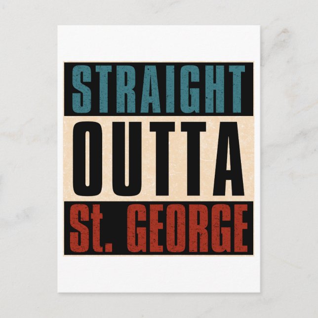Straight Outta St. George Utah UT Postkarte (Vorderseite)