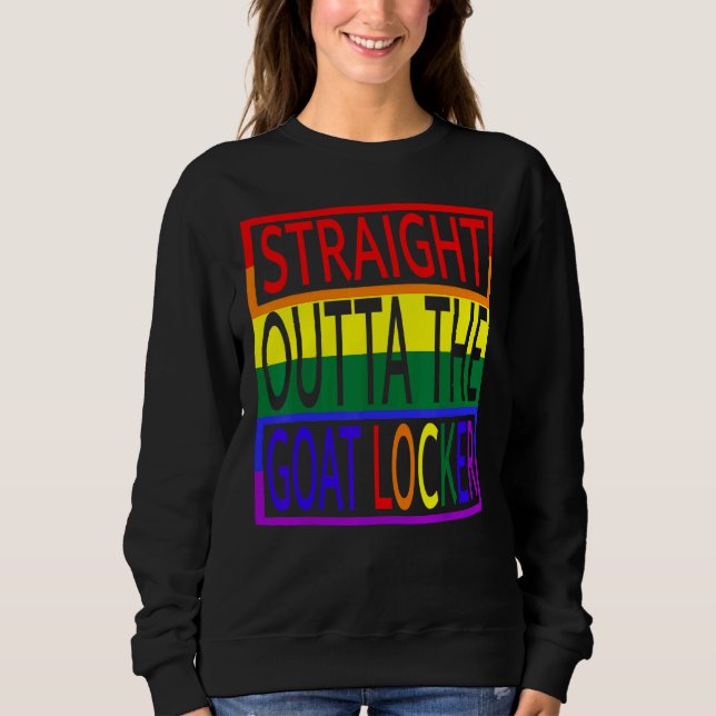 Straight Outta The Goat Locker Navy Chief Rainbow  Sweatshirt (Vorderseite)