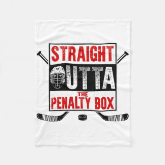 Straight Outta The Penalty Box Funny Ice Hockey Pl Fleecedecke
