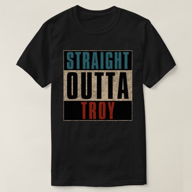 Straight Outta Troy Michigan MI T-Shirt (Design vorne)
