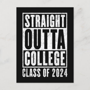 Straight Outta Uni Class of 2024 (Distressed) Postkarte