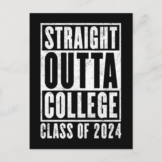 Straight Outta Uni Class of 2024 (Distressed) Postkarte (Vorderseite)