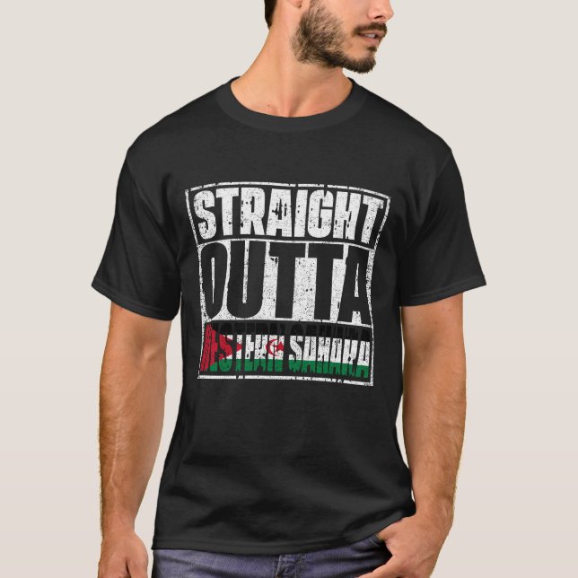 Straight Outta Western Sahara Flag T-Shirt (Vorderseite)