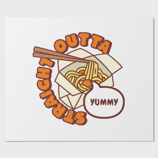Straight Outta Yummy Ramen Noodles Geschenkpapier (Flach)
