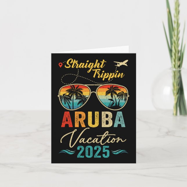Straight Trippin Aruba 2025 Family Summer Vacation Karte (Vorderseite)
