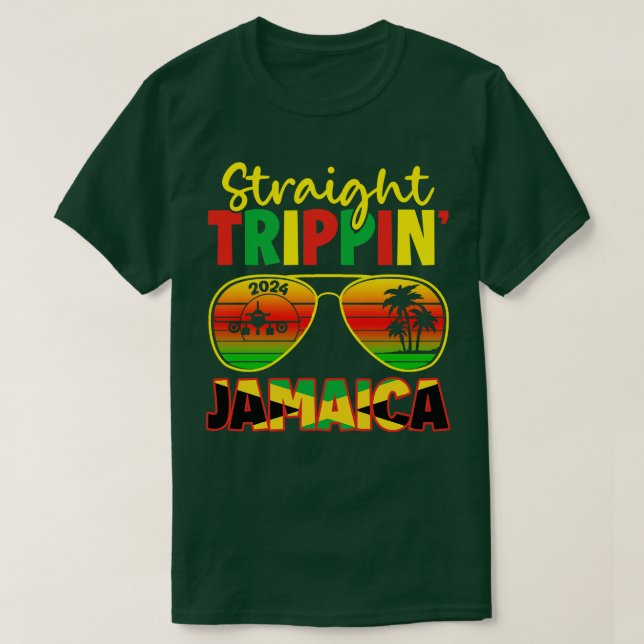 Straight Trippin Cancun mexico Jamaica TRip Gesche T-Shirt (Design vorne)