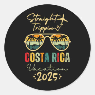 Straight Trippin Costa Rica 2025 Trip Familie Somm Runder Aufkleber