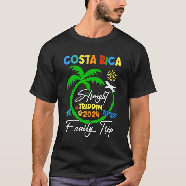 Straight Trippin Costa Rica Familienurlaub Sommer T-Shirt (Vorderseite)