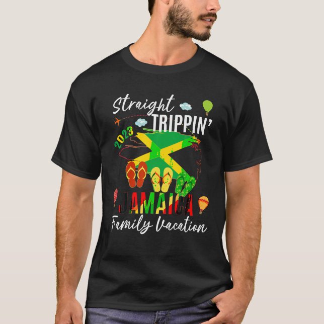 Straight Trippin Jamaica Family Vacation Baecation T-Shirt (Vorderseite)