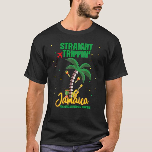 Straight Trippin Jamaica Group Vacation Matching T-Shirt (Vorderseite)