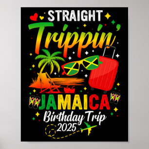 Straight Trippin' Jamaica Vacation 2025 Geburtstag Poster