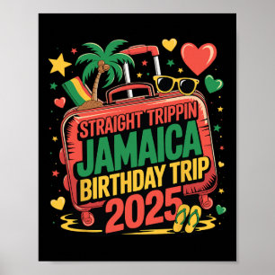 Straight Trippin' Jamaika Geburtstagsreise 2025 Fa Poster