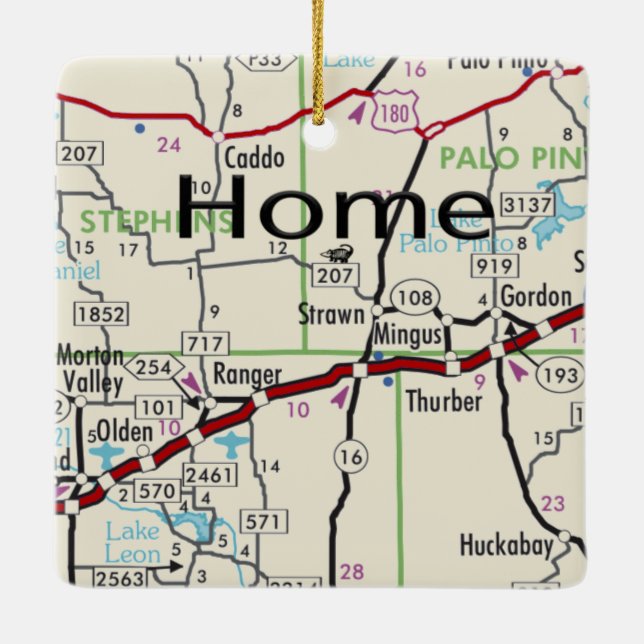 Straight TX Map Keramikornament (Rückseite)