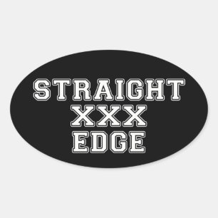 Straightedge Ovaler Aufkleber