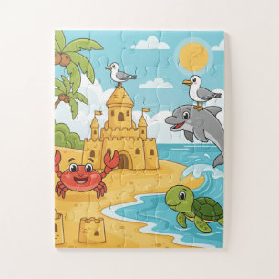 Strand-Abenteuer-Kinderpuzzle Ozean-Tiere Lernen Puzzle