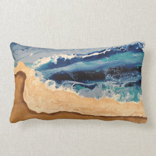 Strand-Acryl gießen Kunst-Kissen Lendenkissen