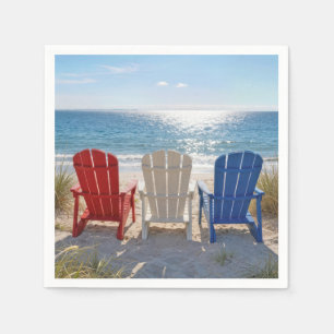 Strand-Adirondackstühle in patriotischen Farben Serviette