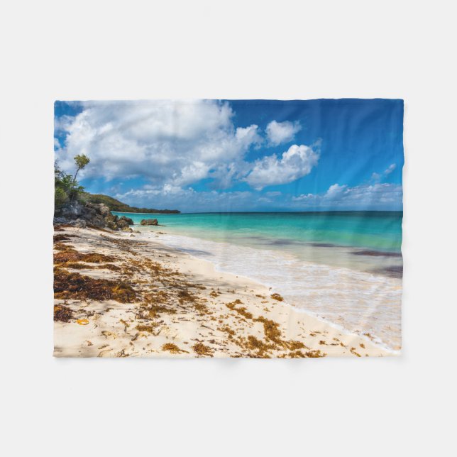 Strand Anse Canot auf Marie-Galante Fleecedecke (Vorderseite (Horizontal))