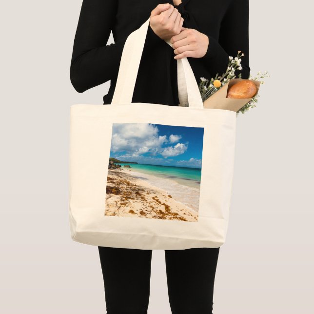 Strand Anse Canot auf Marie-Galante Jumbo Stoffbeutel (Vorderseite (Produkt))