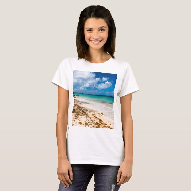 Strand Anse Canot auf Marie-Galante T-Shirt (Vorne ganz)