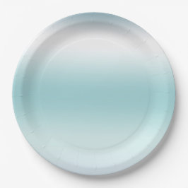 Strand Aqua Blue Ombre Pappteller