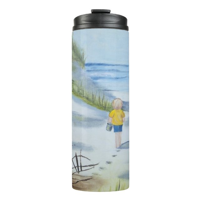 Strand-Aquarell Thermosbecher (Vorderseite)