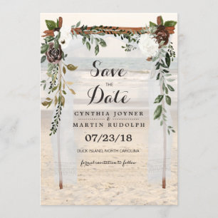 Strand Arbor Hochzeit Save the Date Einladung