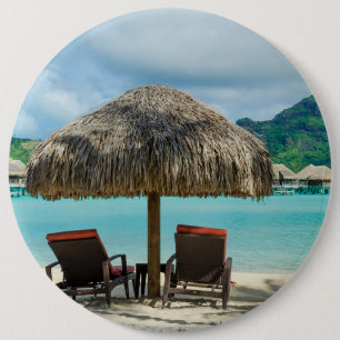 Strand auf Bora Bora Knopf Button