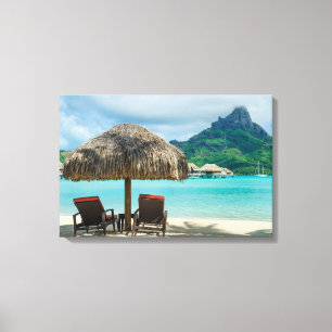 Strand auf Bora Bora Leinwanddruck