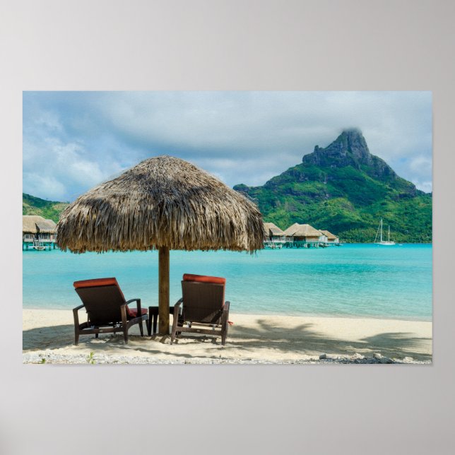 Strand auf Bora Bora Poster (Vorne)
