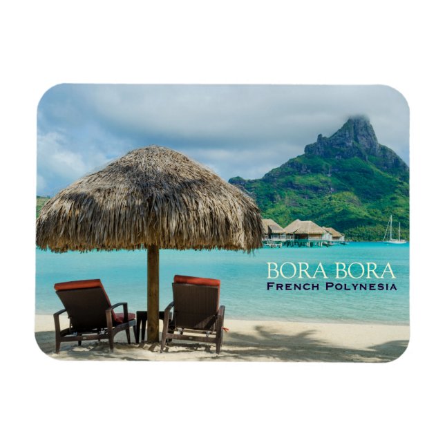 Strand auf Bora Bora rechteckiger Textmagnet Magnet (Horizontal)