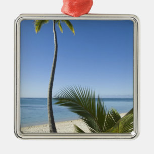 Strand auf dem Festland von Aitutaki, Cookinseln Silbernes Ornament