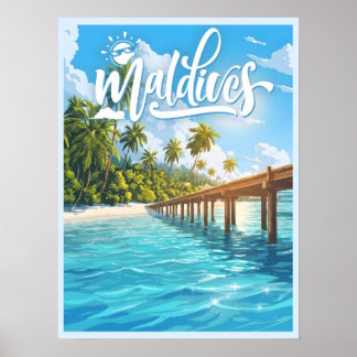 Strand auf den Malediven Poster